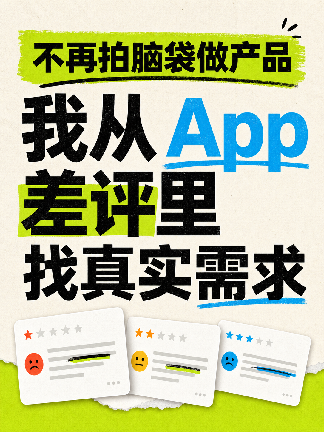App 机会实验室低分评论需求报告封面